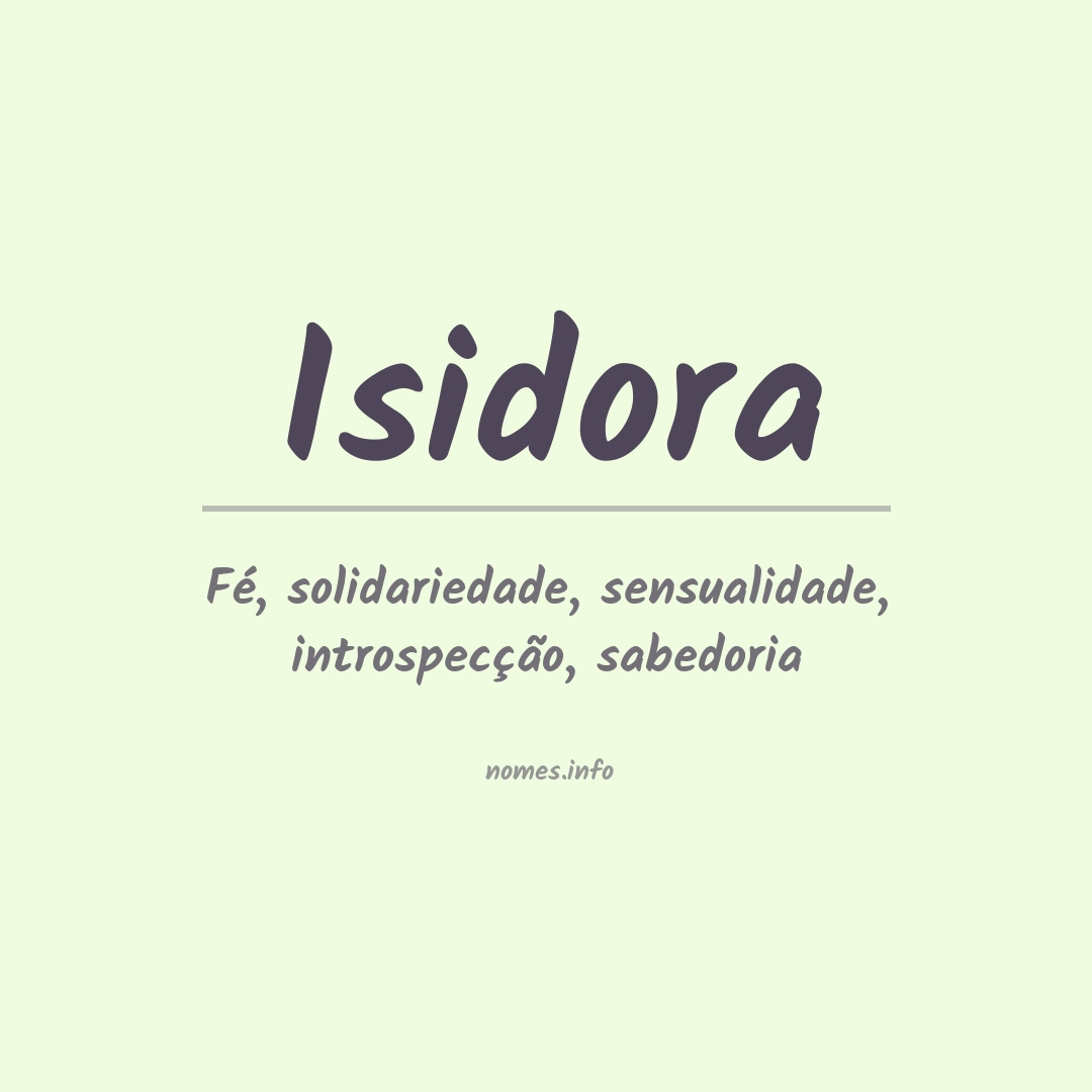 Significado do nome Isidora