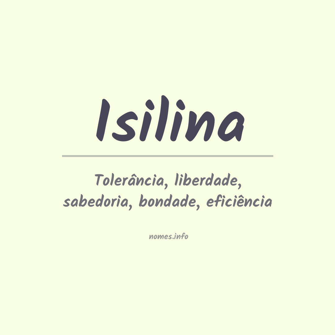 Significado do nome Isilina