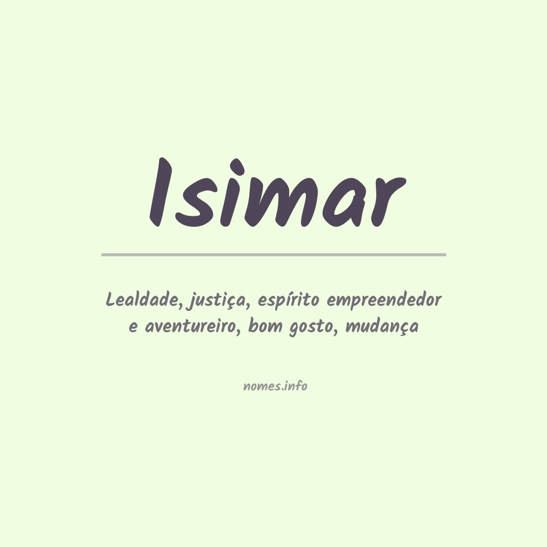 Significado do nome Isimar