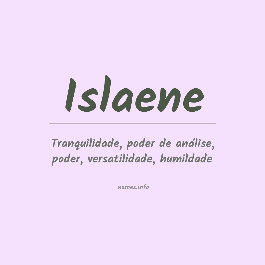 Significado do nome Islaene