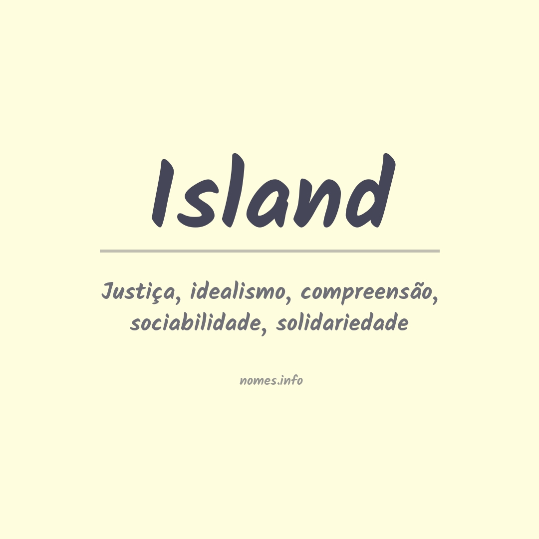 Significado do nome Island