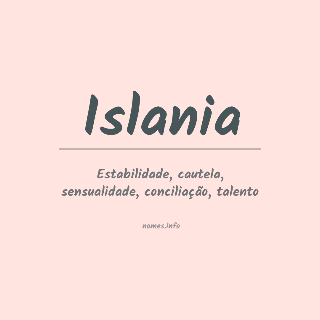 Significado do nome Islania