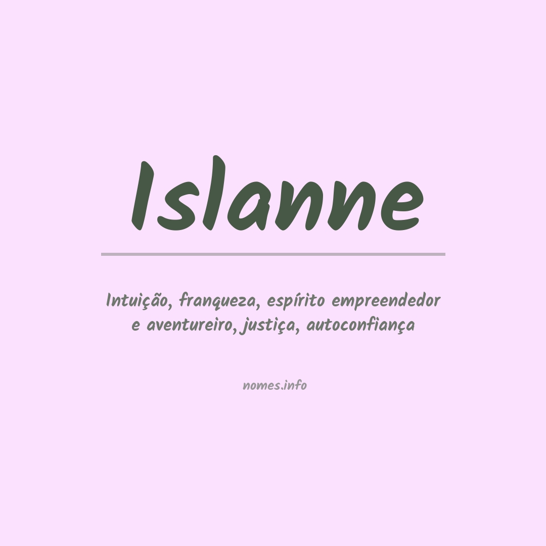 Significado do nome Islanne
