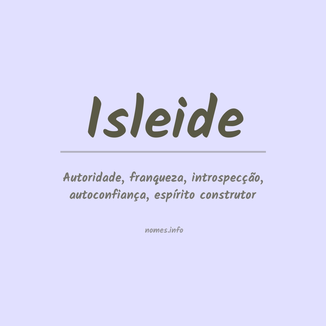 Significado do nome Isleide