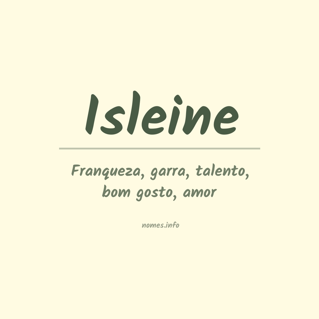 Significado do nome Isleine
