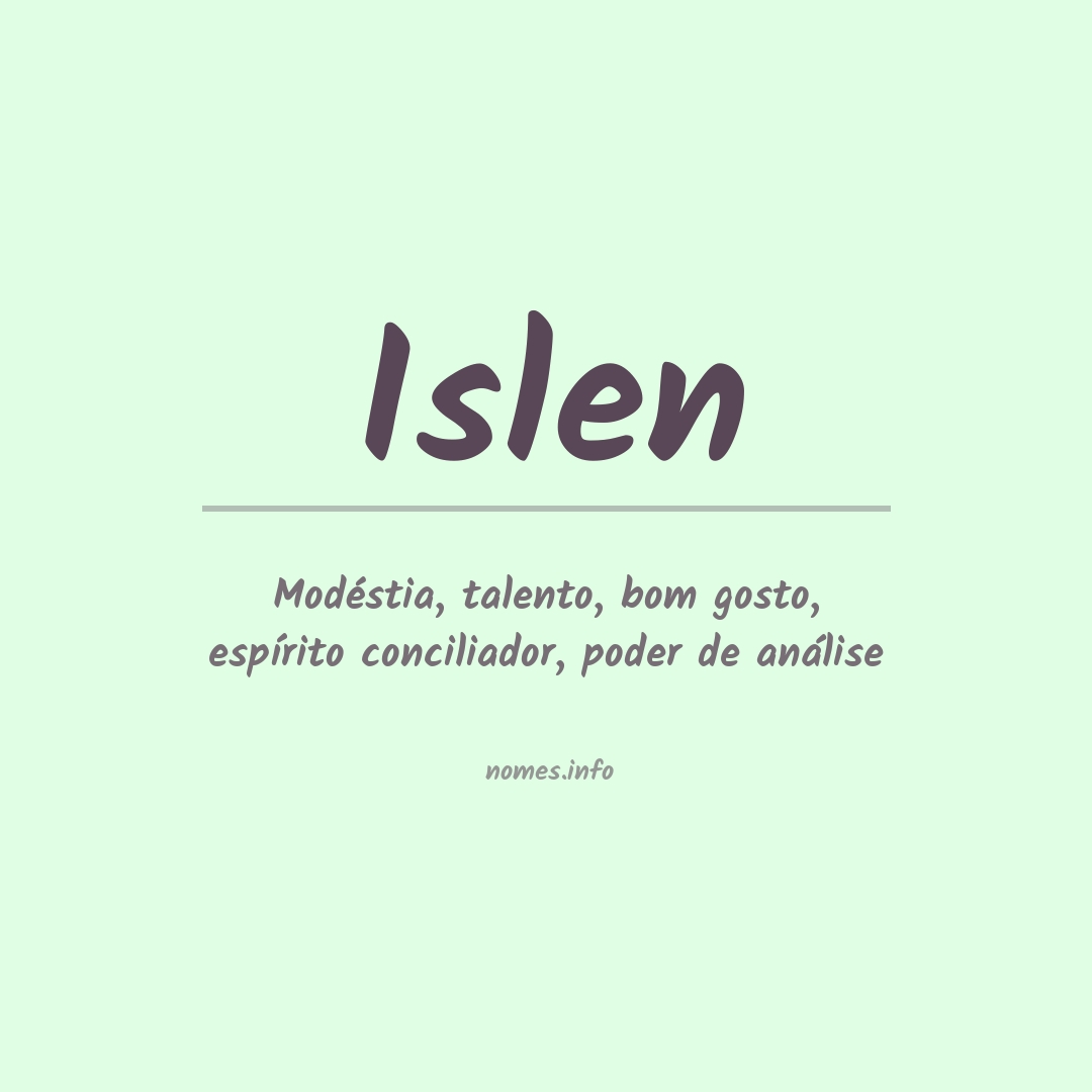 Significado do nome Islen