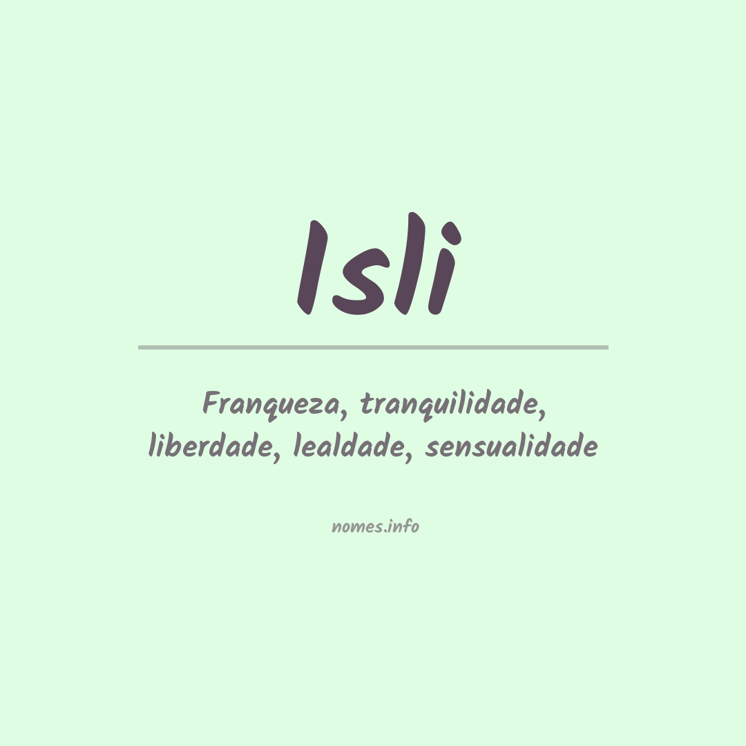 Significado do nome Isli
