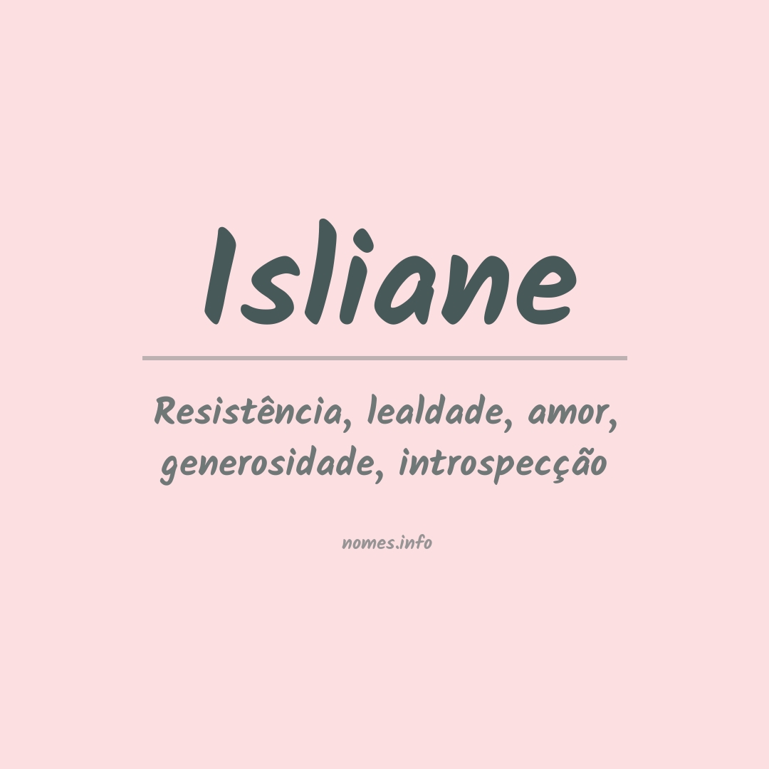 Significado do nome Isliane