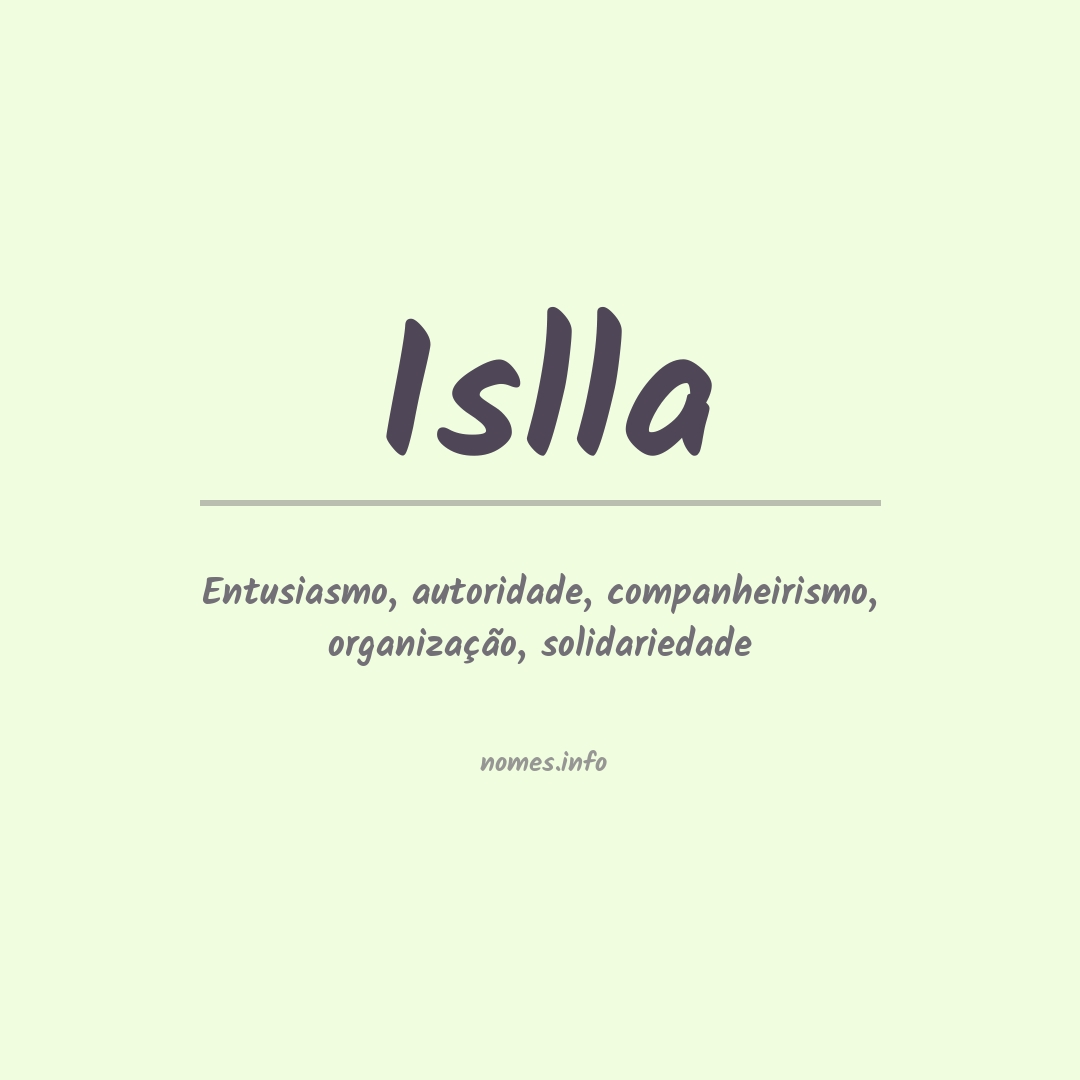 Significado do nome Islla