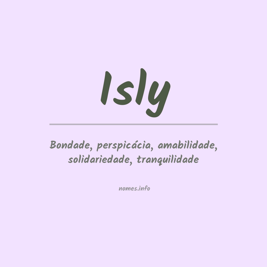 Significado do nome Isly