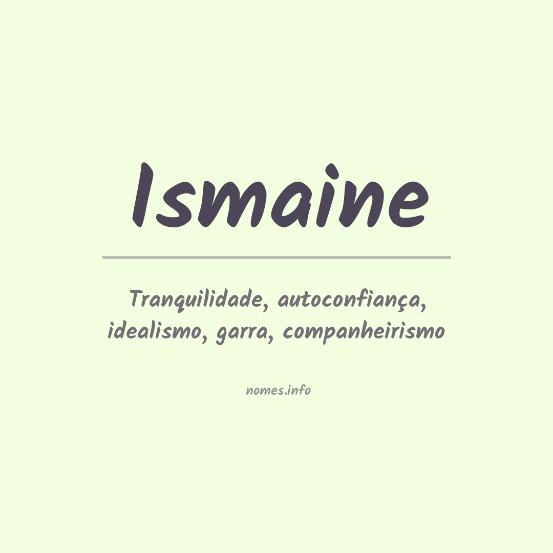 Significado do nome Ismaine