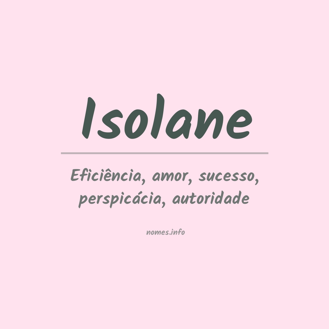 Significado do nome Isolane