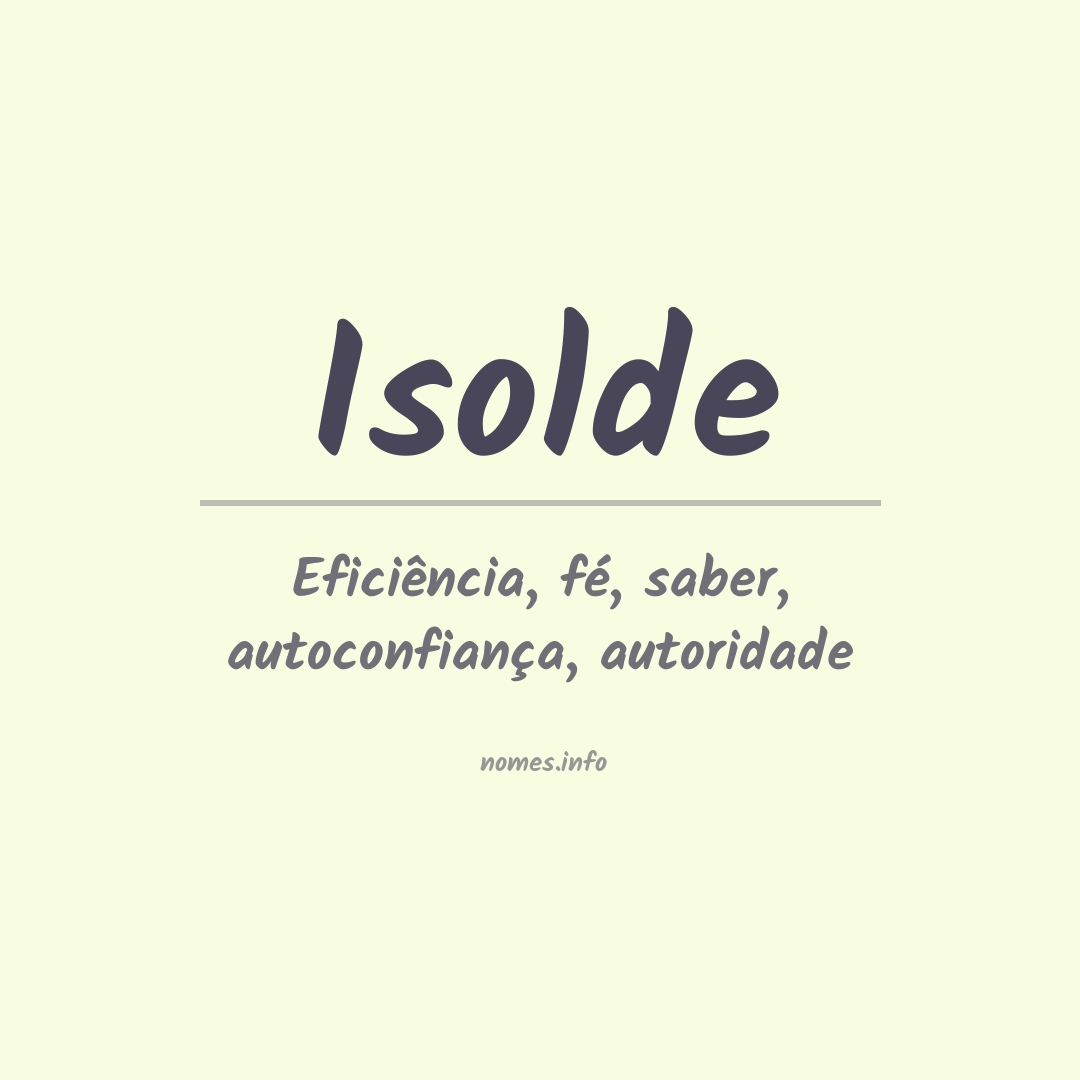 Significado do nome Isolde