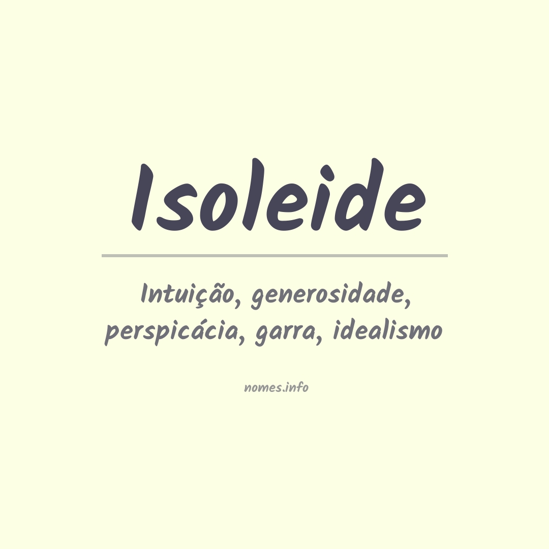 Significado do nome Isoleide
