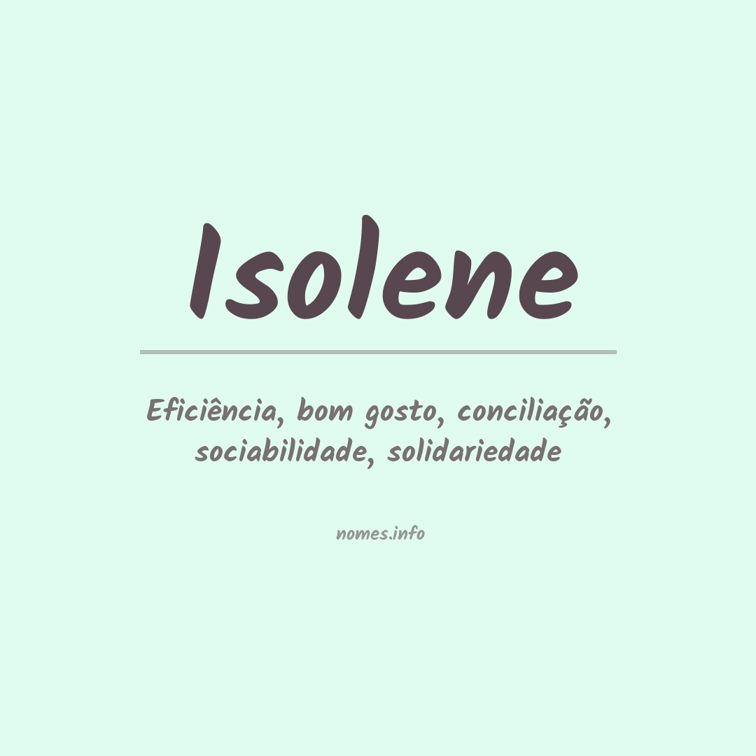 Significado do nome Isolene