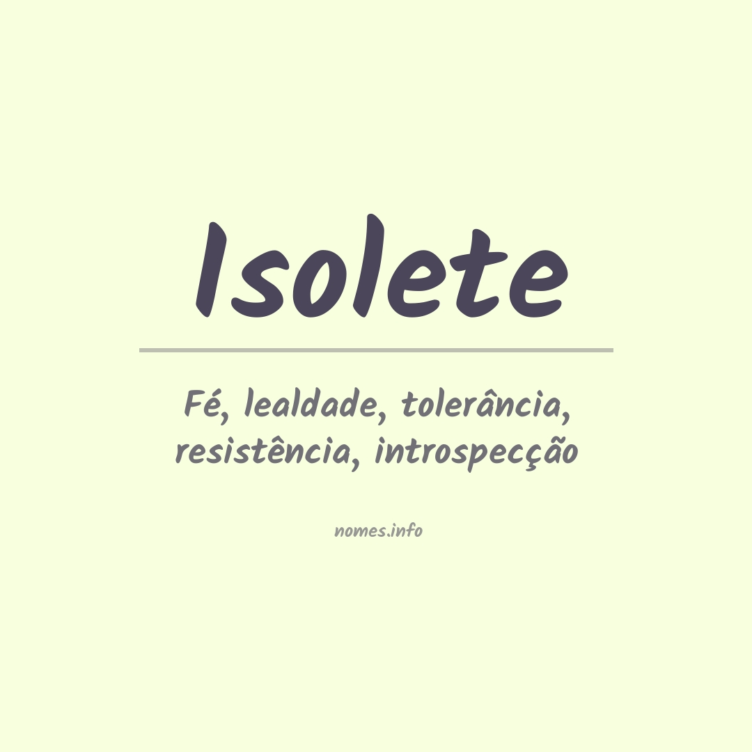 Significado do nome Isolete