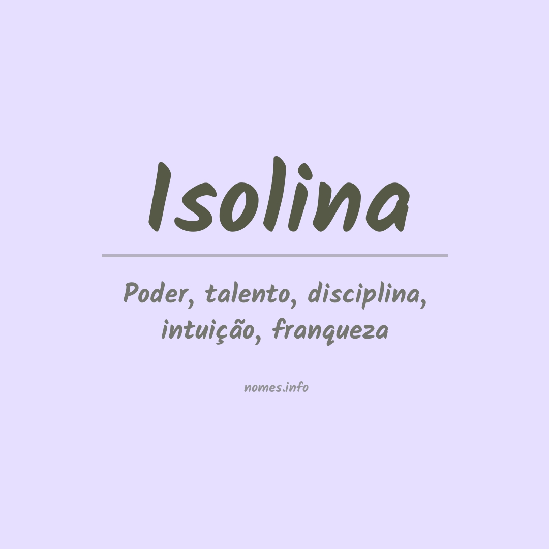 Significado do nome Isolina