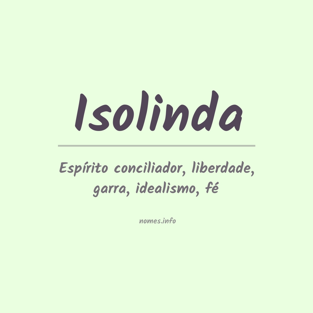 Significado do nome Isolinda