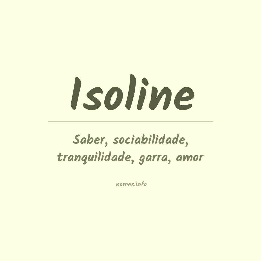 Significado do nome Isoline