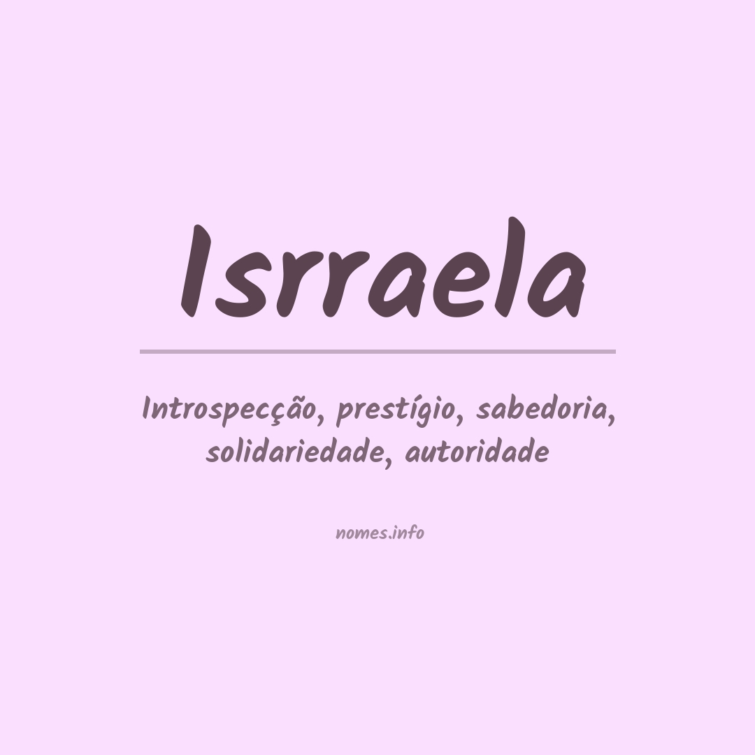 Significado do nome Isrraela