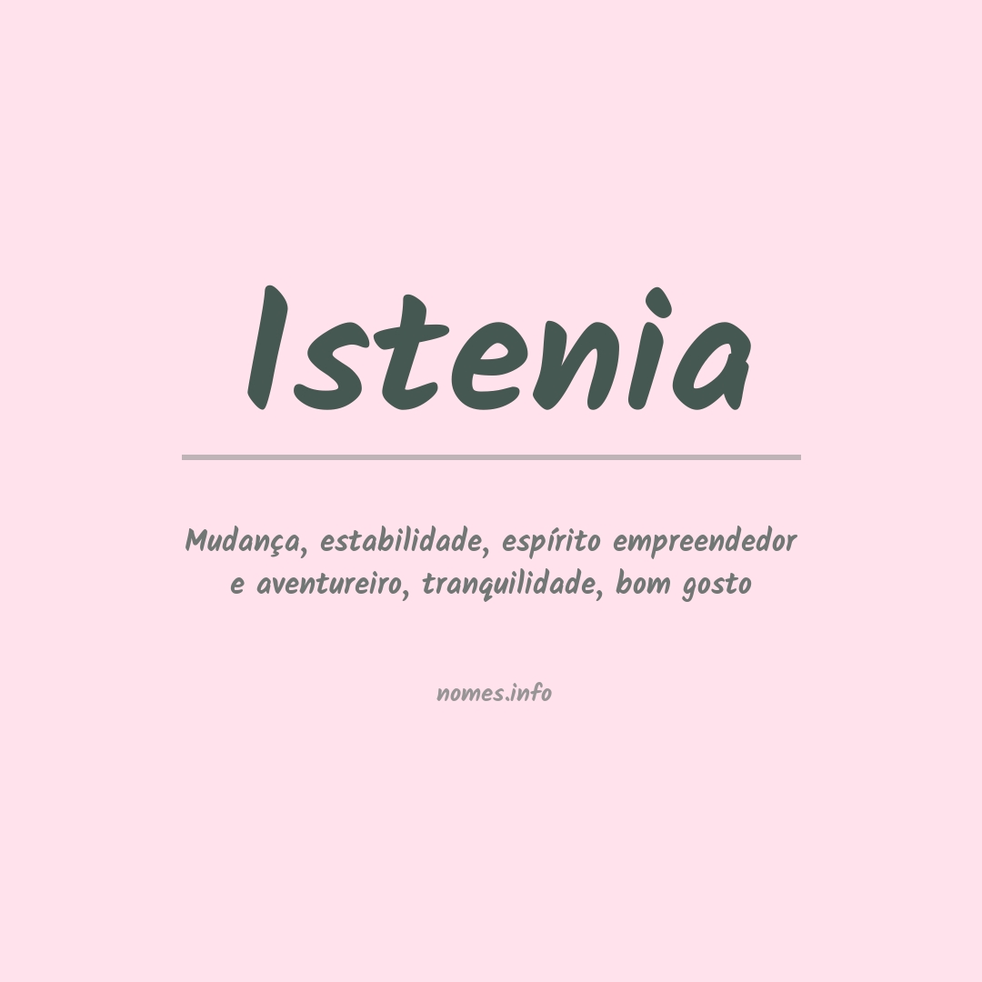 Significado do nome Istenia