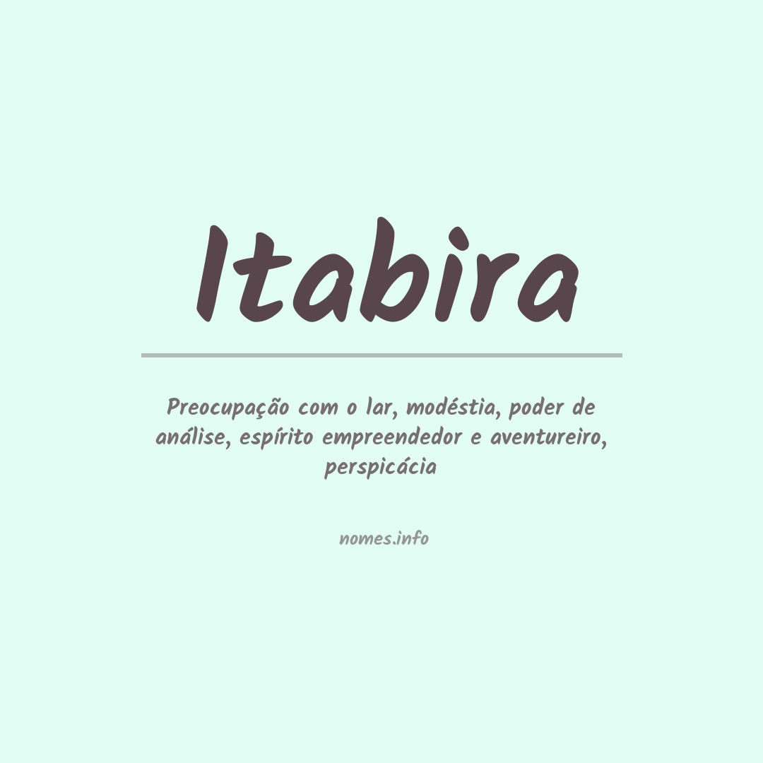 Significado do nome Itabira