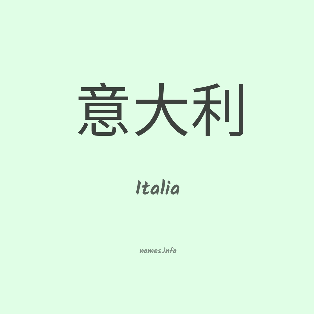 Italia em chinês