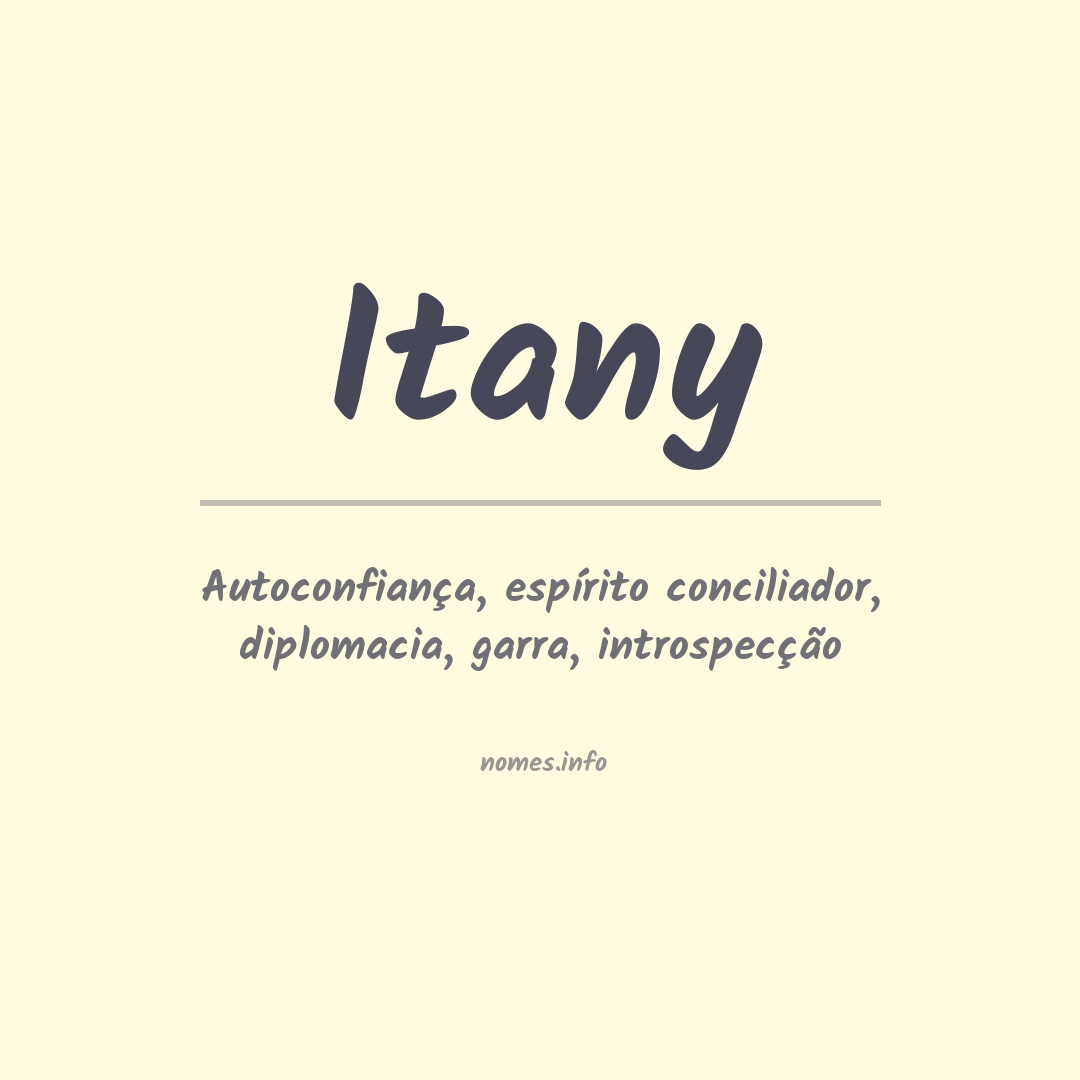 Significado do nome Itany