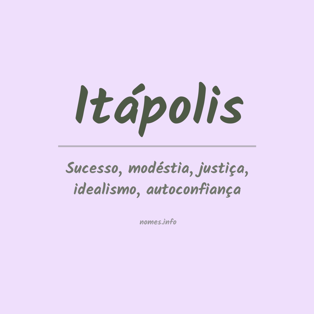 Significado do nome Itápolis