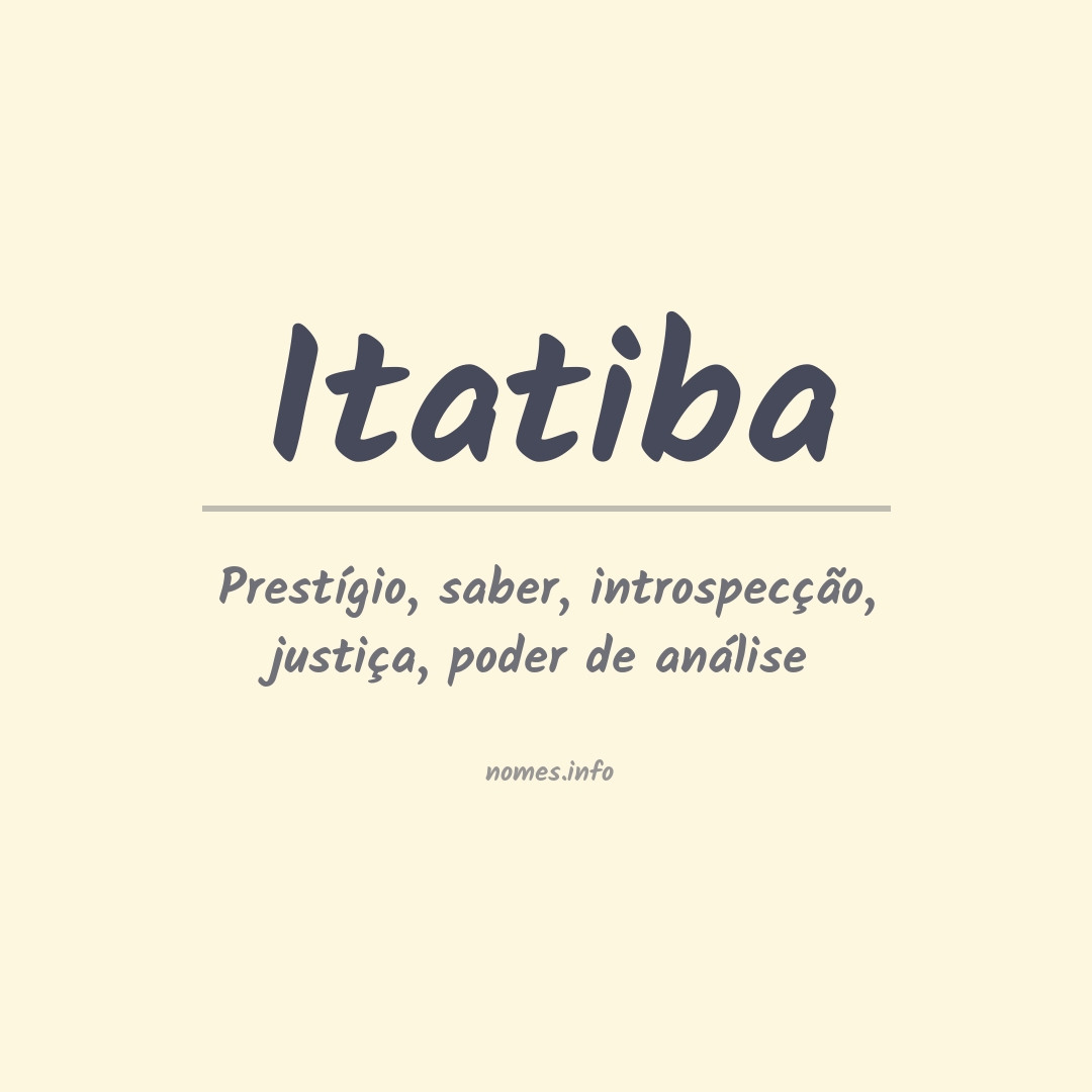 Significado do nome Itatiba