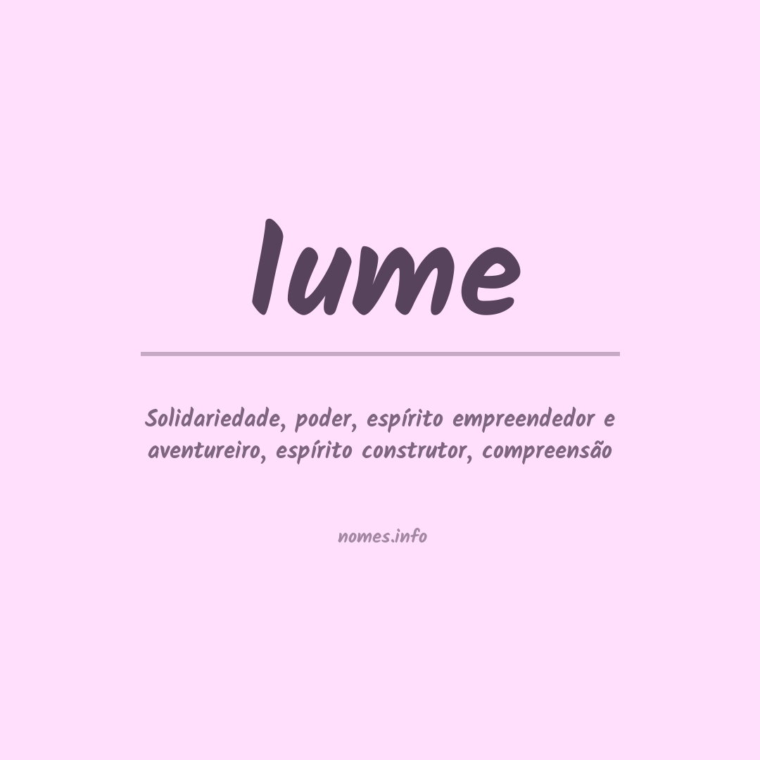Significado do nome Iume