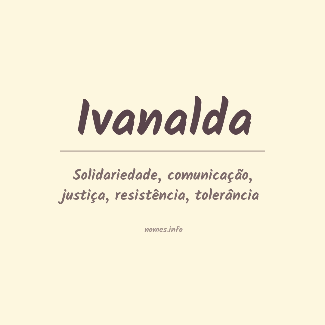 Significado do nome Ivanalda