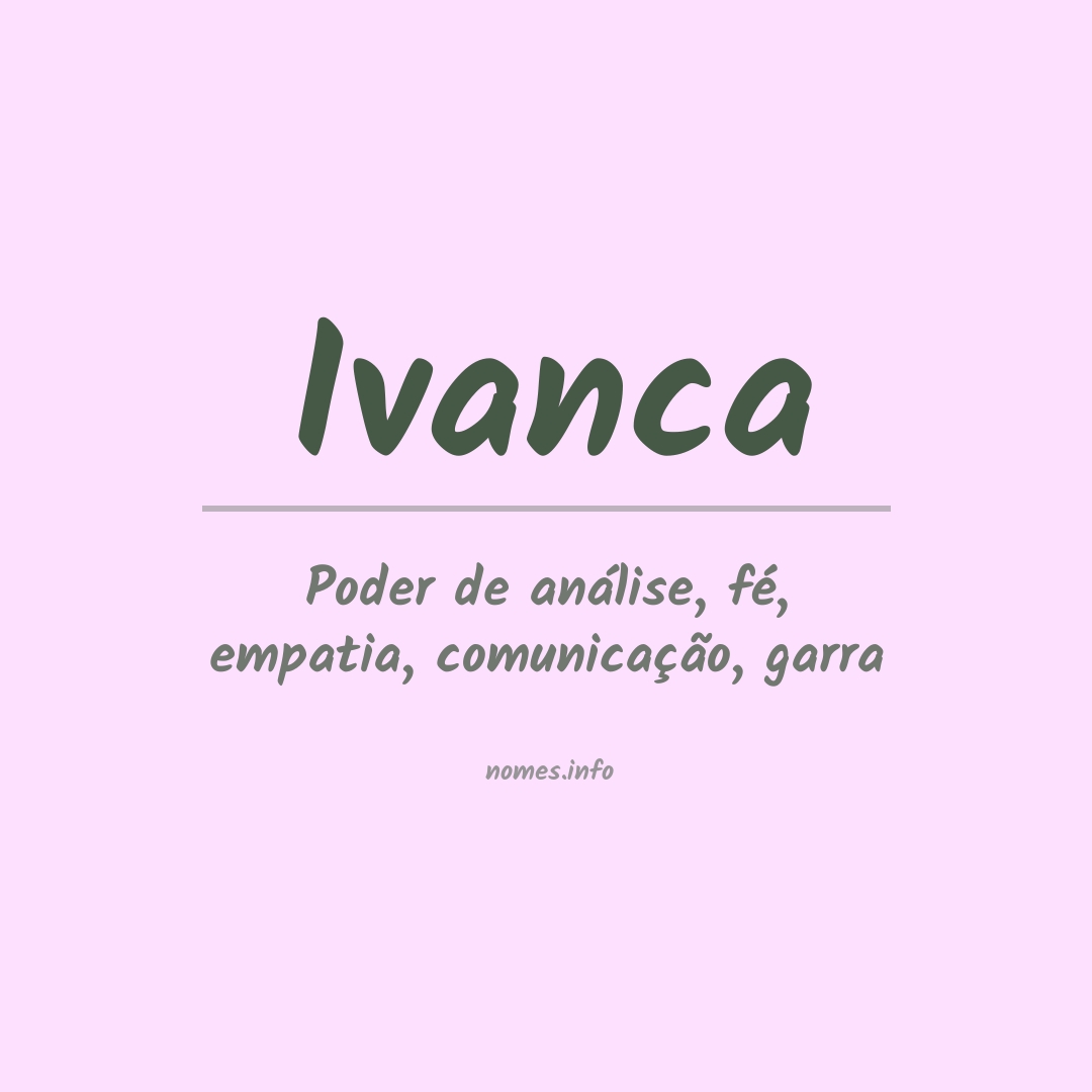 Significado do nome Ivanca