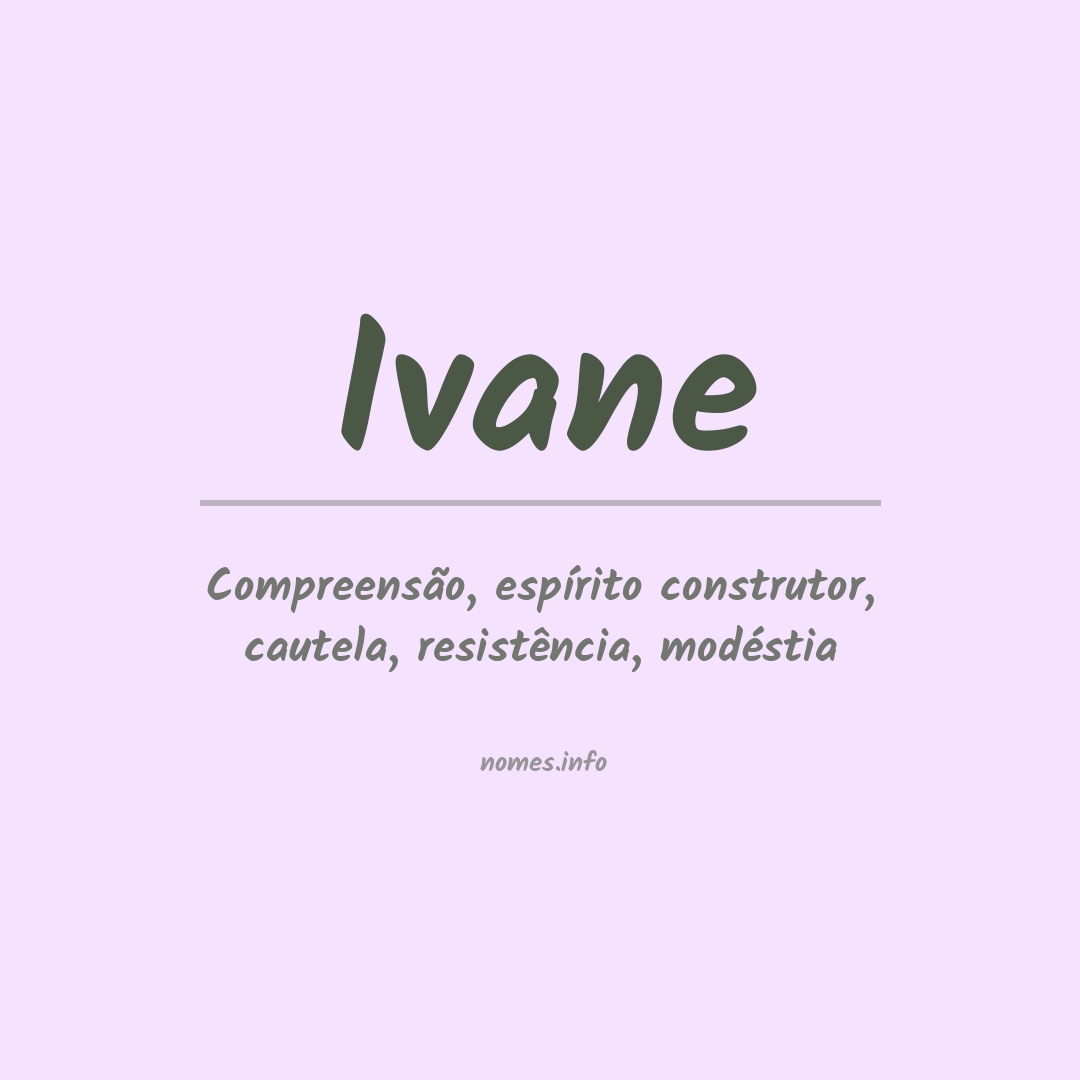 Significado do nome Ivane