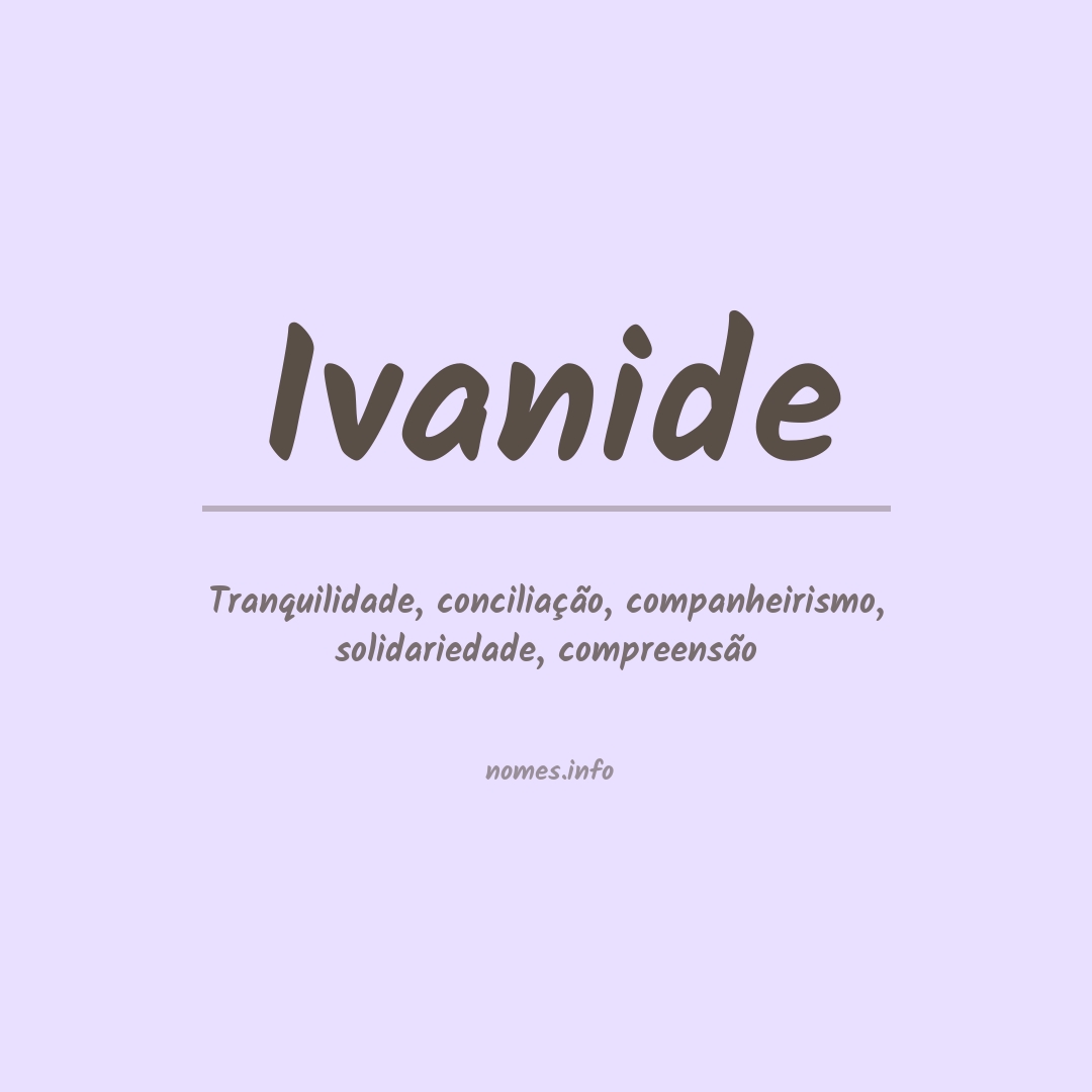 Significado do nome Ivanide