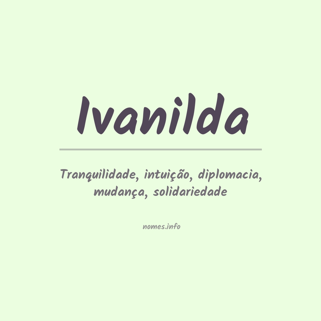 Significado do nome Ivanilda