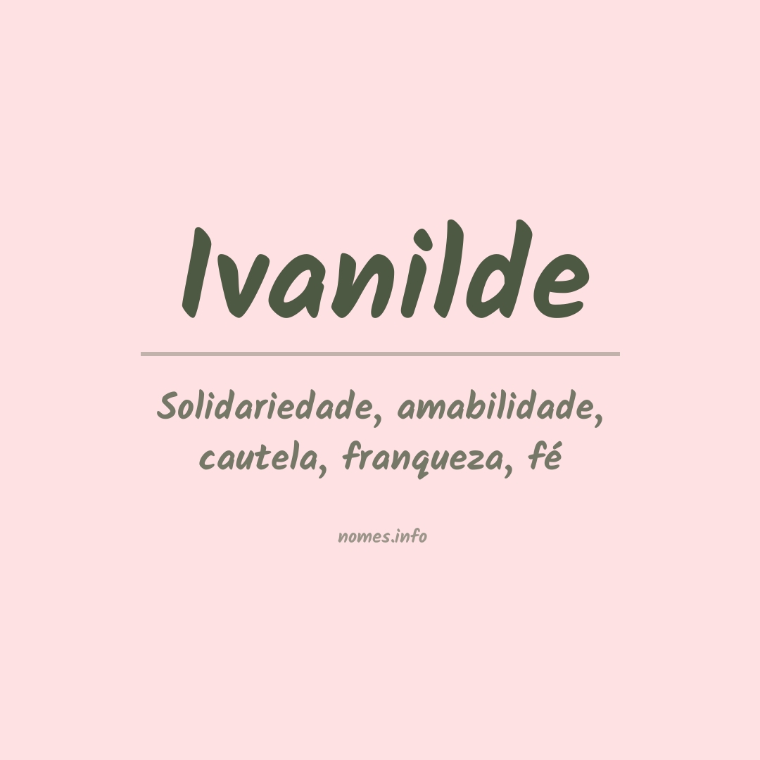 Significado do nome Ivanilde