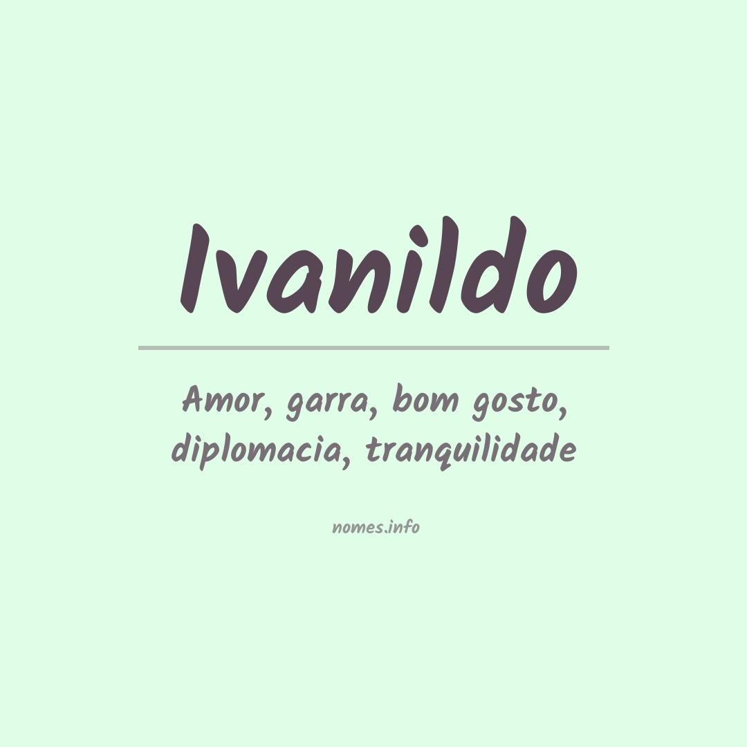 Significado do nome Ivanildo