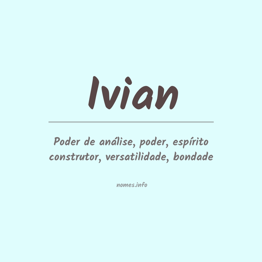 Significado do nome Ivian