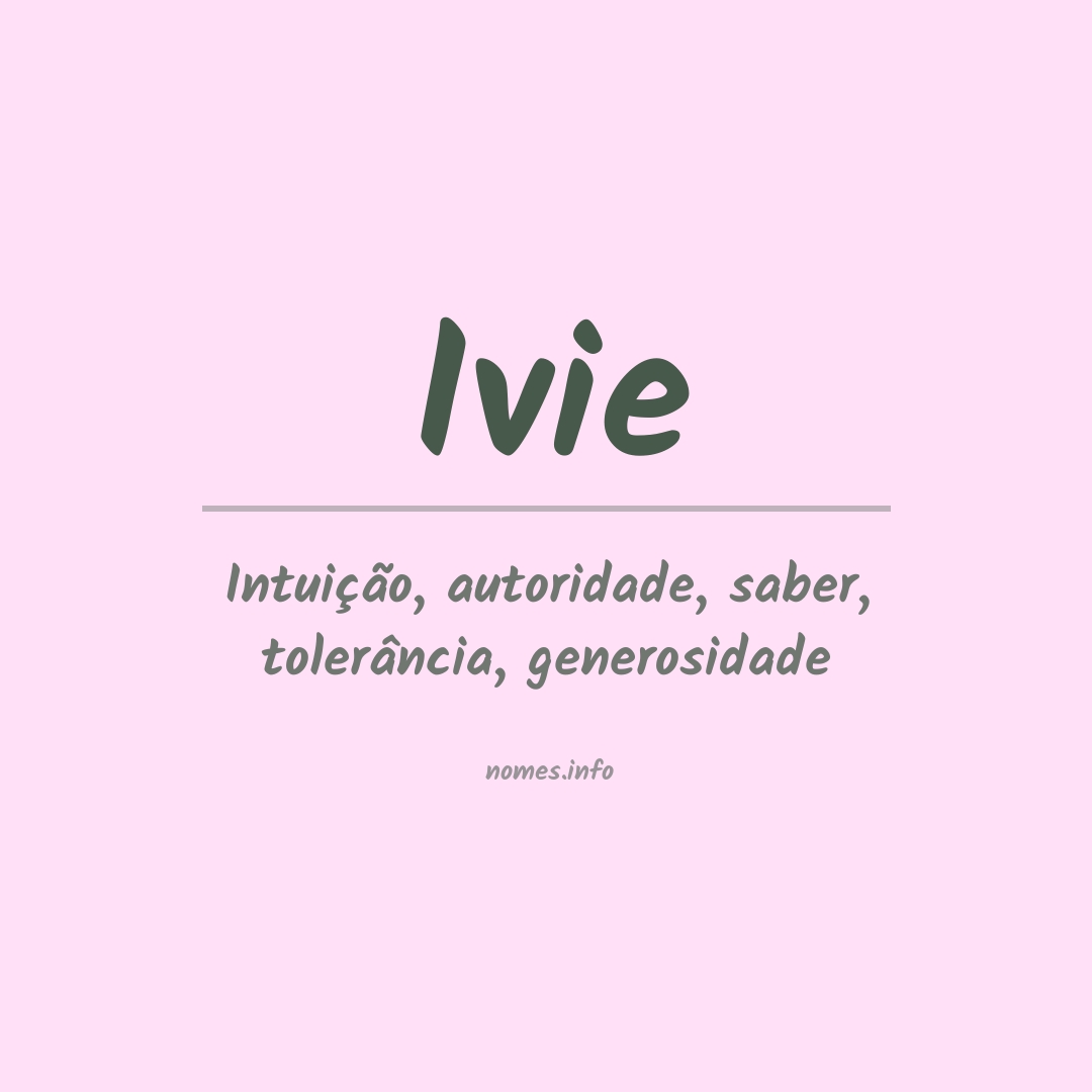 Significado do nome Ivie