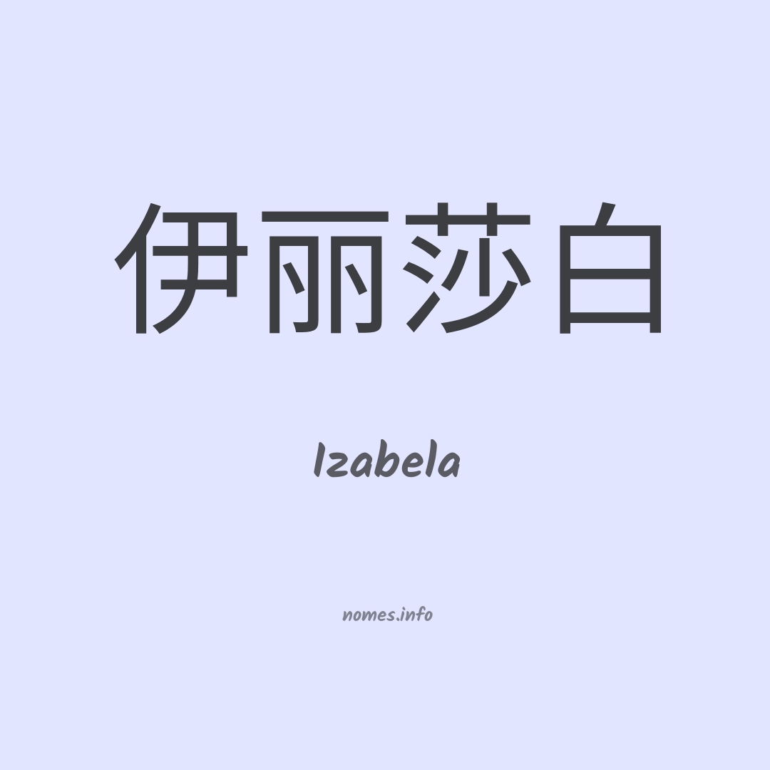 Izabela em chinês