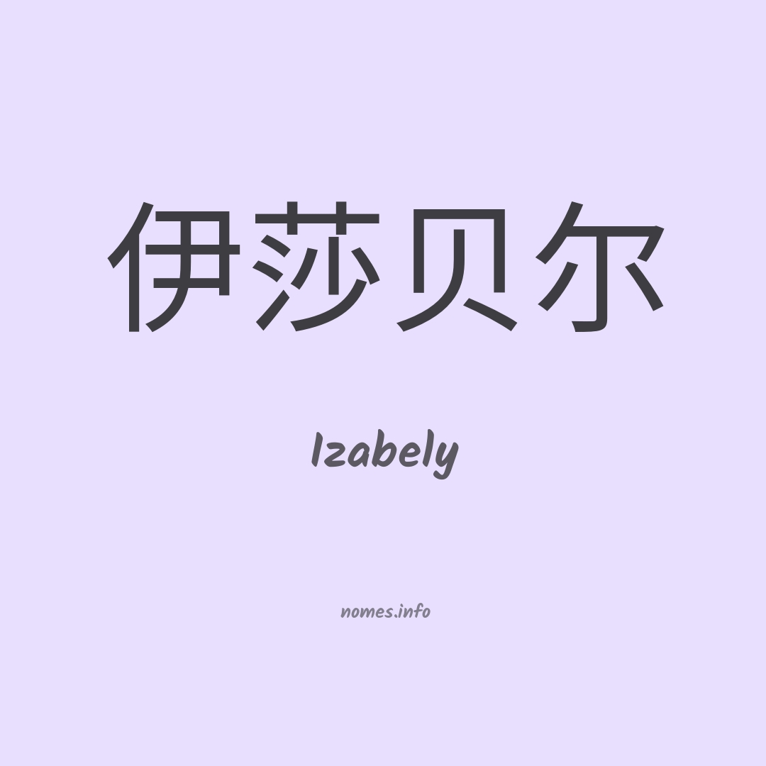 Izabely em chinês Izabely em chinês