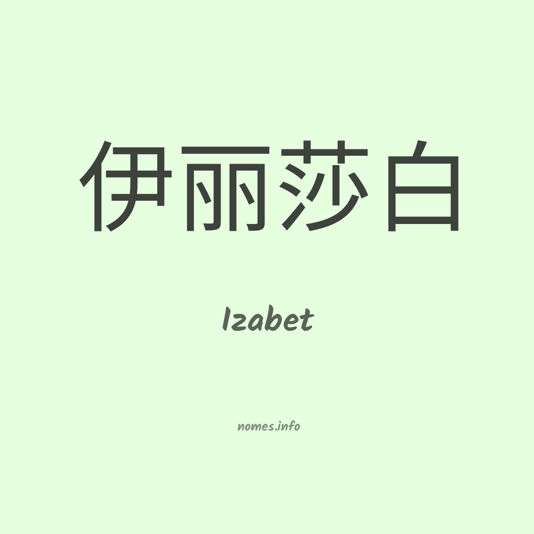 Izabet em chinês