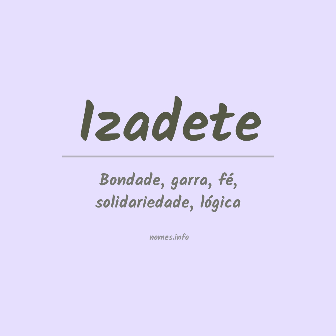 Significado do nome Izadete