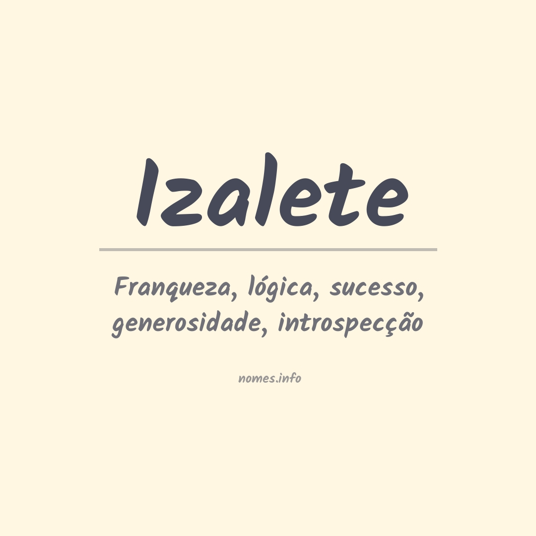 Significado do nome Izalete