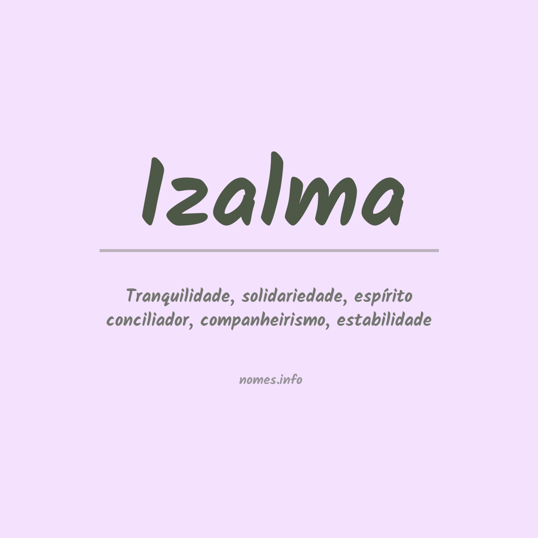 Significado do nome Izalma