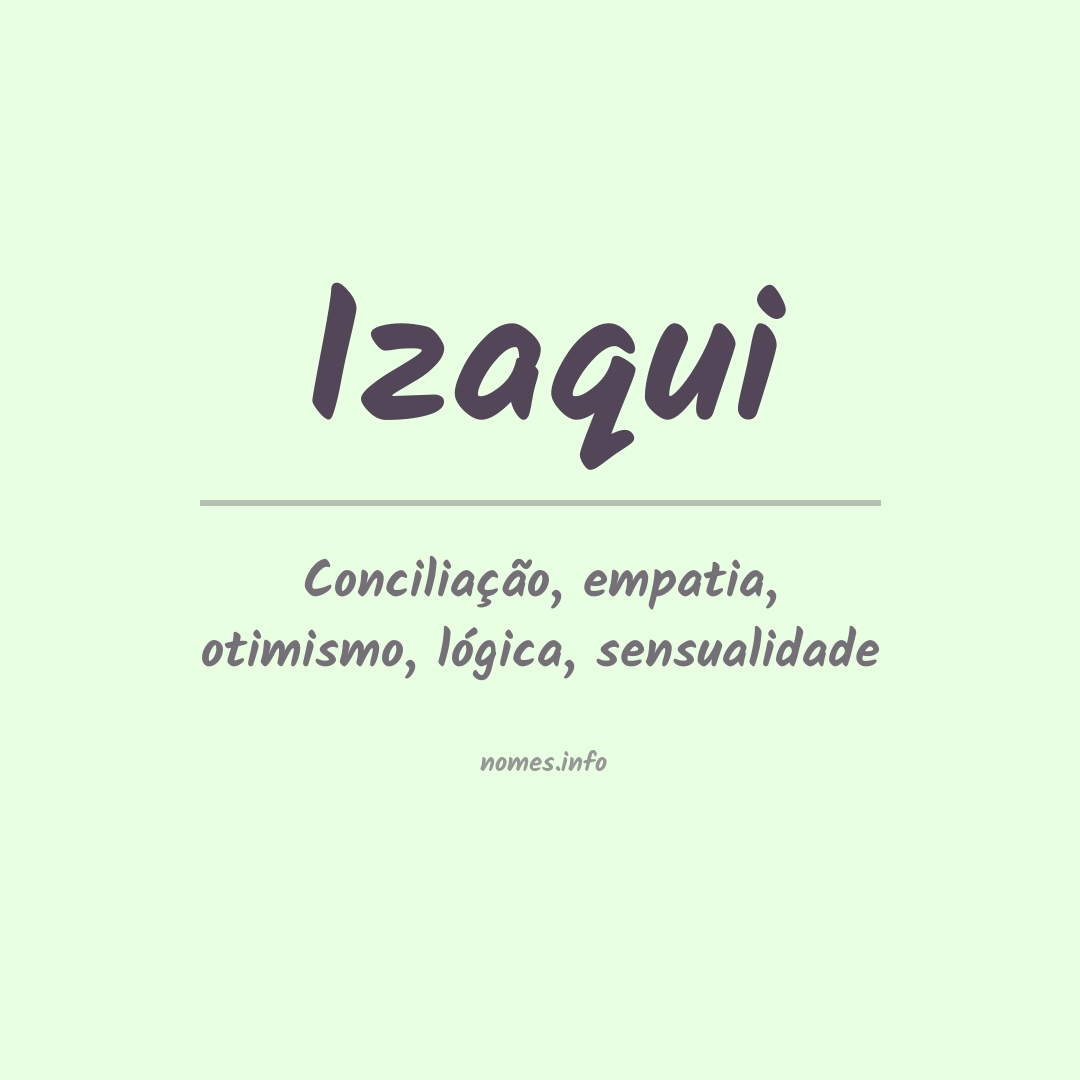 Significado do nome Izaqui