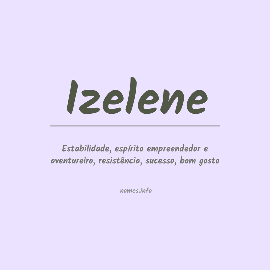 Significado do nome Izelene