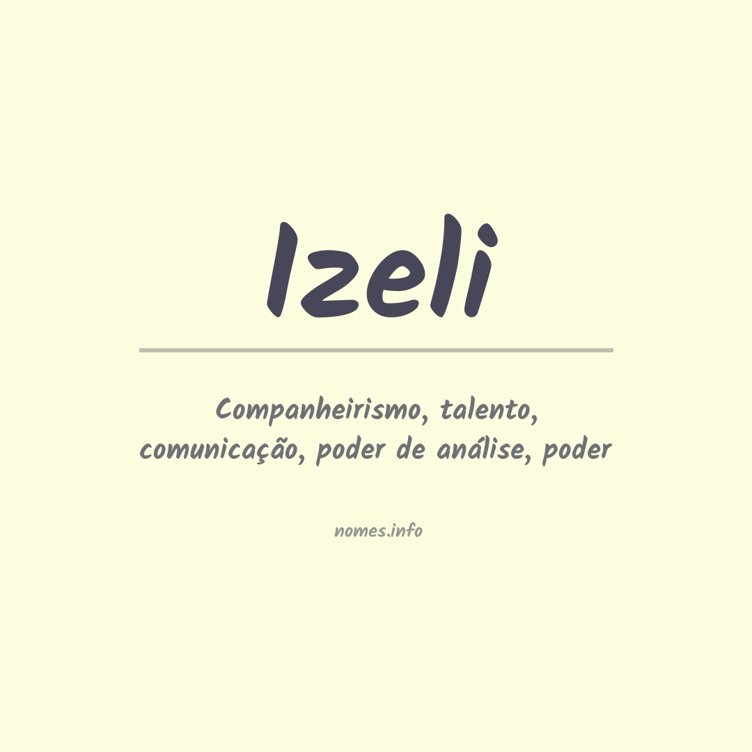 Significado do nome Izeli