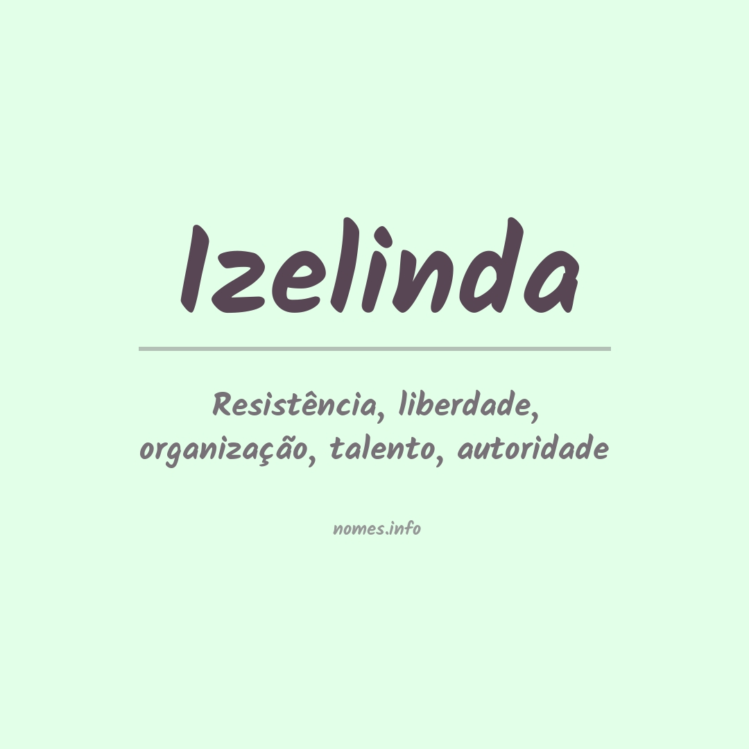 Significado do nome Izelinda